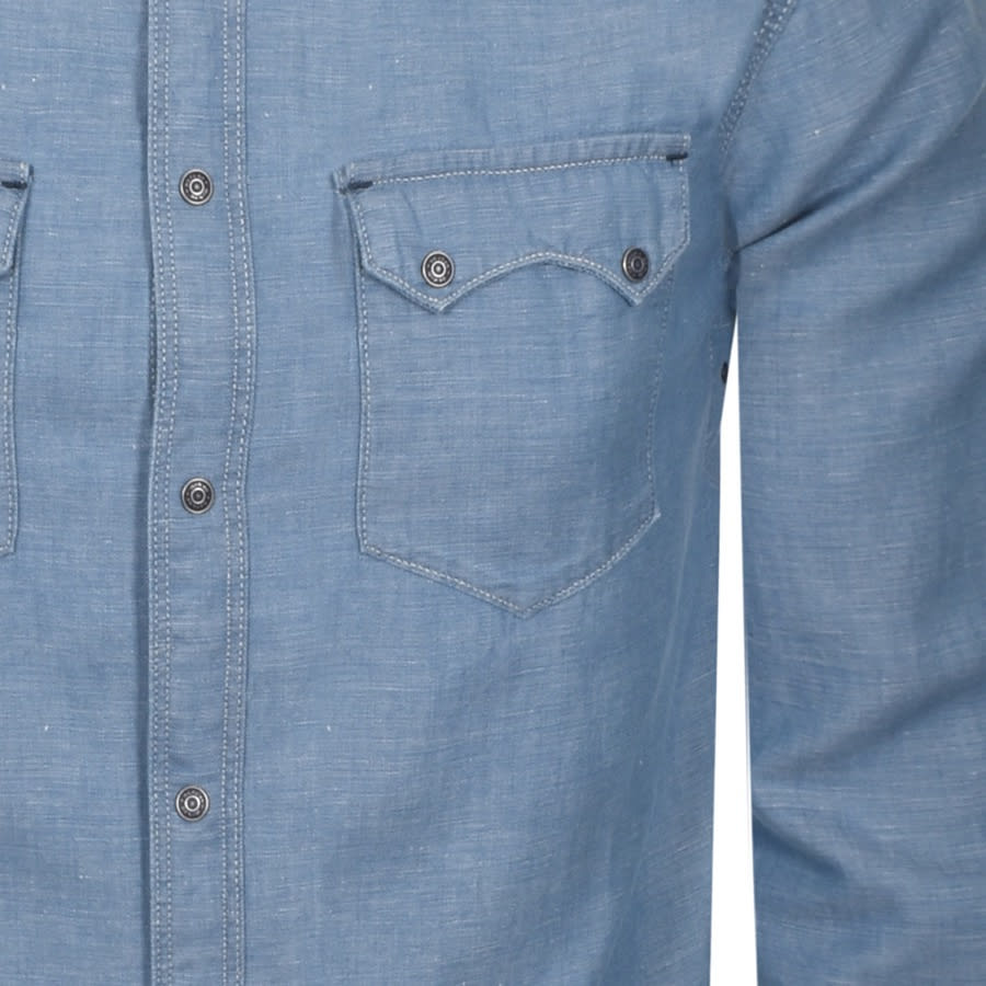 Alternative Image for ProductReplay Long Sleeved Denim Shirt Blue3